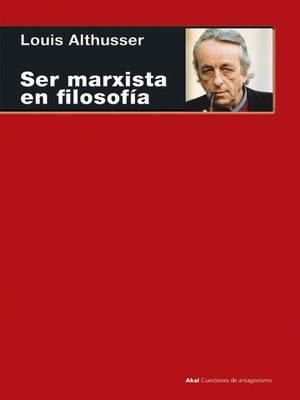 cover image of Ser marxista en filosofía
